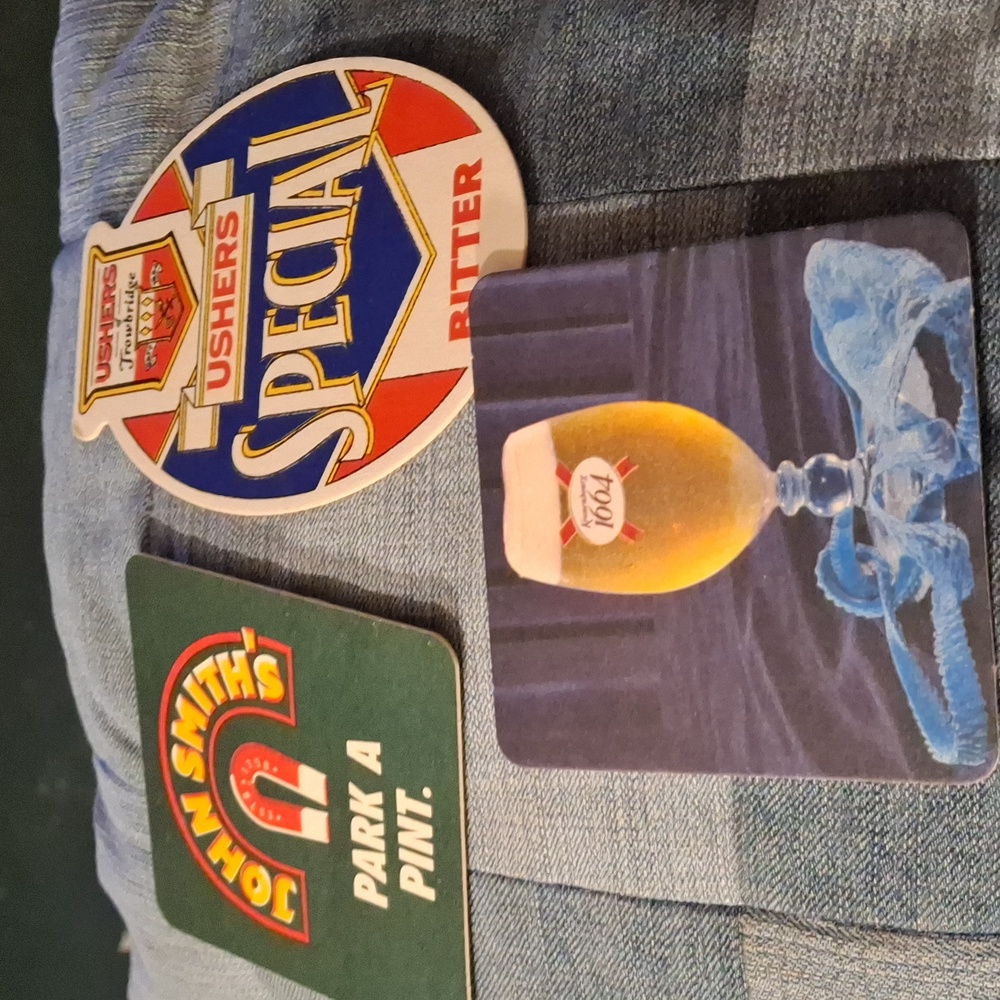 7 Vintage Beer Coaster Collection lot science bitter  Eagle Jamaica pint 1664 - Picture 4 of 4